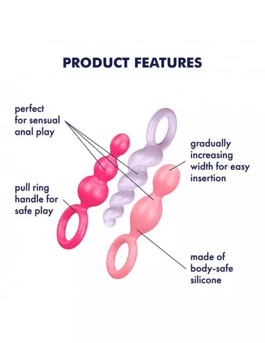 Satisfyer Booty Call (Set of 3) Coloured Fenékdugó Fenékdugók Satisfyer