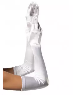 Extra Hosszú Kesztyű Szatén Fehér Erotikus kiegészítők Leg Avenue