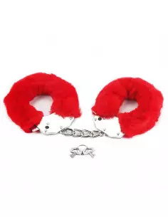 Fetish Pleasure Fluffy Hand Cuffs Red Bilincs Bilincsek - Kötözők Lovetoy 2