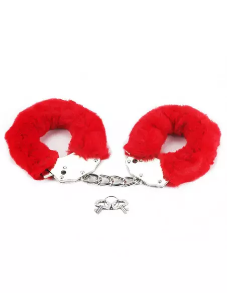 Fetish Pleasure Fluffy Hand Cuffs Red Bilincs Bilincsek - Kötözők Lovetoy