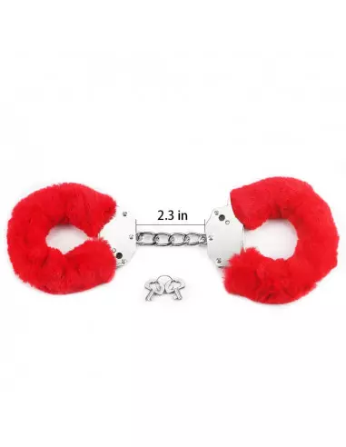 Fetish Pleasure Fluffy Hand Cuffs Red Bilincs Bilincsek - Kötözők Lovetoy
