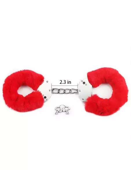 Fetish Pleasure Fluffy Hand Cuffs Red Bilincs Bilincsek - Kötözők Lovetoy