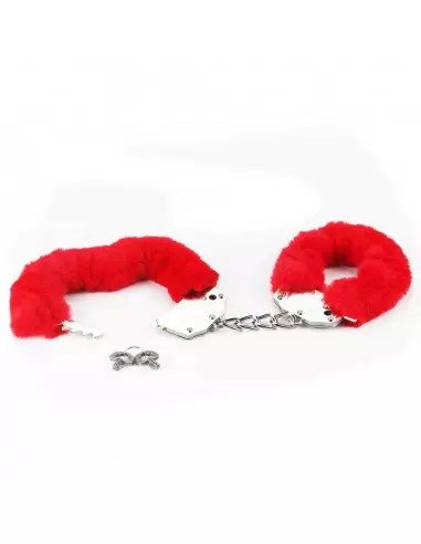 Fetish Pleasure Fluffy Hand Cuffs Red Bilincs Bilincsek - Kötözők Lovetoy