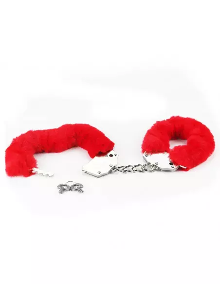 Fetish Pleasure Fluffy Hand Cuffs Red Bilincs Bilincsek - Kötözők Lovetoy
