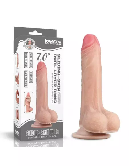 7'' Sliding Skin Dual Layer Dong Dildó Dongok - Dildók Lovetoy