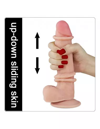 8'' Sliding Skin Dual Layer Dong Dildó Dongok - Dildók Lovetoy