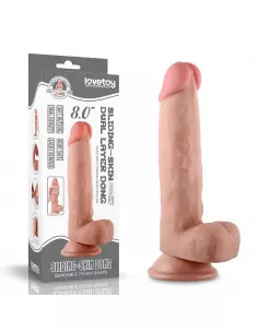 8'' Sliding Skin Dual Layer Dong Dildó Dongok - Dildók Lovetoy