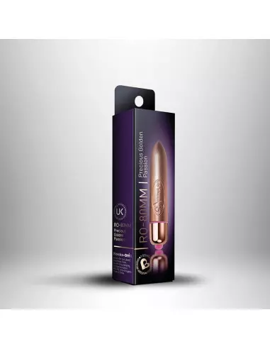 Coloured 7 Speed RO-80 mm Gold Vibrátor Mini vibrátorok és tojások Rocks-Off