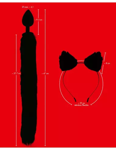 Bad Kitty Pet Play Plug & Ears Fenékdugó Fenékdugók Orion - Bad Kitty