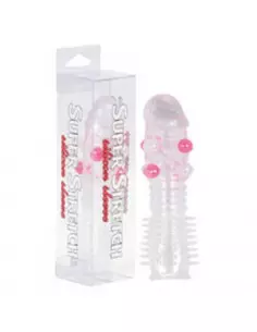 Super Stretch Transparent Silicone Sleeve With Little Balls Péniszköpeny Péniszköpenyek - Hosszabítók Seven Creations