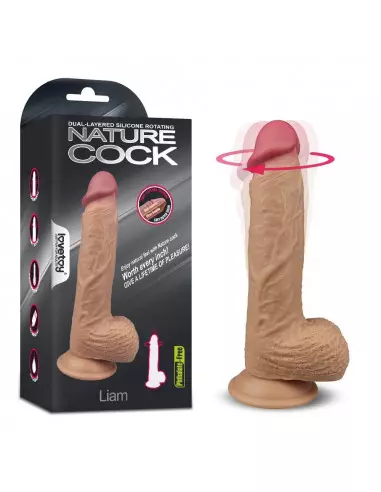 Dual layered Silicone Rotating Nature Cock Liam Flesh Vibrátor Realisztikus vibrátorok Lovetoy