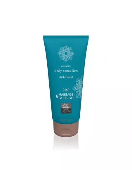 Masszázs és Síkosító Gél 2 in 1 - Amber scent 200ml Masszázsgyertyák és olajok Shiatsu