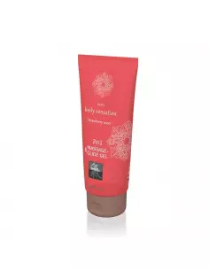 Masszázs és Síkosító Gél 2 in 1 - Strawberry scent 200ml Masszázsgyertyák és olajok Shiatsu