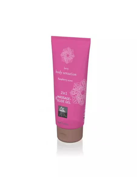 Masszázs és Síkosító Gél 2 in 1 - Raspberry scent 200ml Masszázsgyertyák és olajok Shiatsu