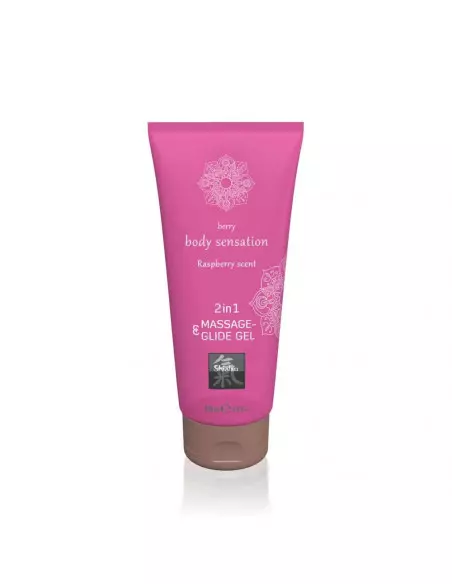 Masszázs és Síkosító Gél 2 in 1 - Raspberry scent 200ml Masszázsgyertyák és olajok Shiatsu