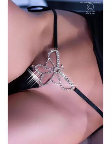 CR 4247 S/L Fekete Ékszer díszítésû bugyi Női fehérneműk Chilirose