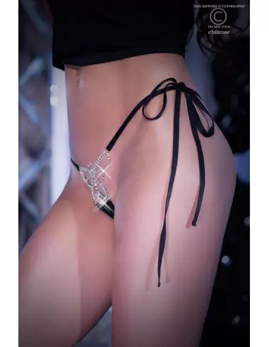 CR 4247 S/L Fekete Ékszer díszítésû bugyi Női fehérneműk Chilirose