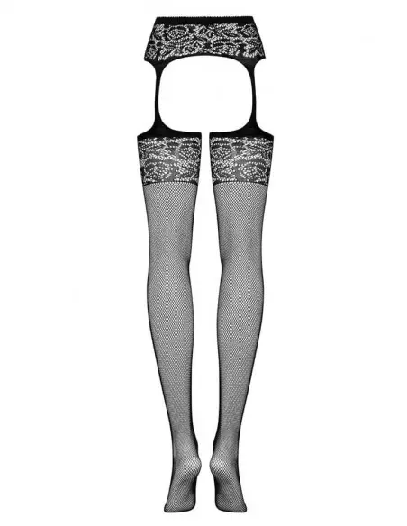 Garter stockings S500 black S/M/L Harisnyák - Harisnyatartók Obsessive