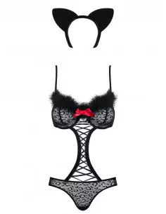 Fekete Gepárd Jelmez 4 db-os Szett S/M Kosztümök - Jelmezek Obsessive