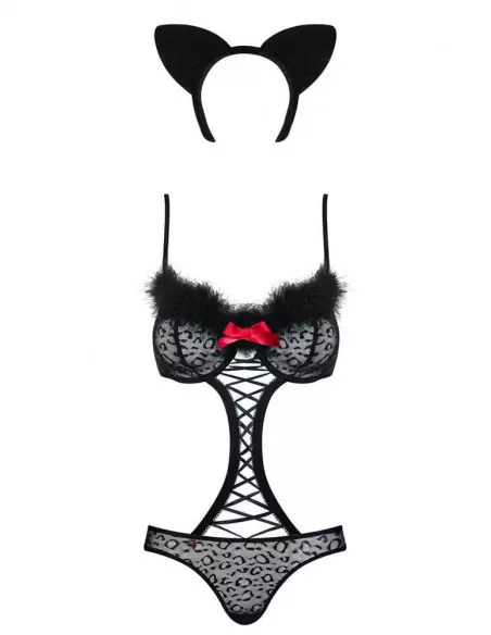 Fekete Gepárd Jelmez 4 db-os Szett S/M Kosztümök - Jelmezek Obsessive