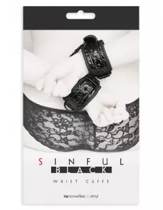 Sinful Wrist Cuffs Black Bilincs Bilincsek - Kötözők NS Toys