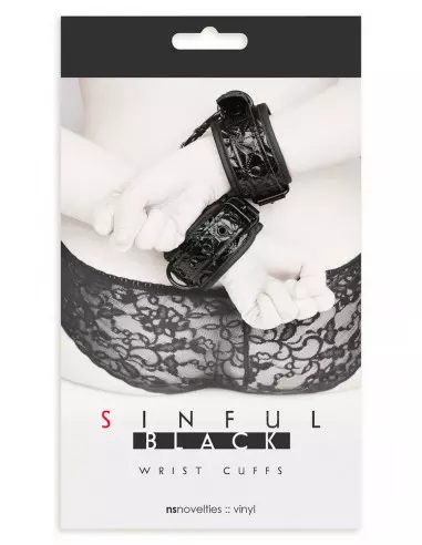 Sinful Wrist Cuffs Black Bilincsek - Kötözők NS Toys
