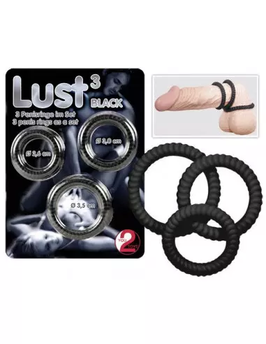 Lust 3 black Péniszgyűrű Péniszgyűrűk - Mandzsetták You2Toys