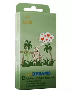 AMOR Wild Dreams 12 db-os Bordázott Óvszer Óvszerek Amor