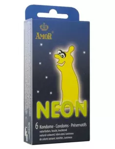 AMOR NEON 6 db-os Foszforeszkáló Óvszer Óvszerek Amor
