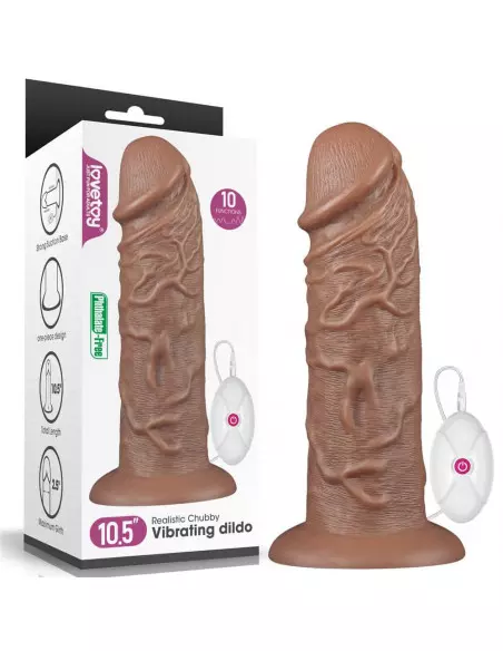 10.5'' Realistic Chubby Dildo Brown Vibrátor Realisztikus vibrátorok Lovetoy