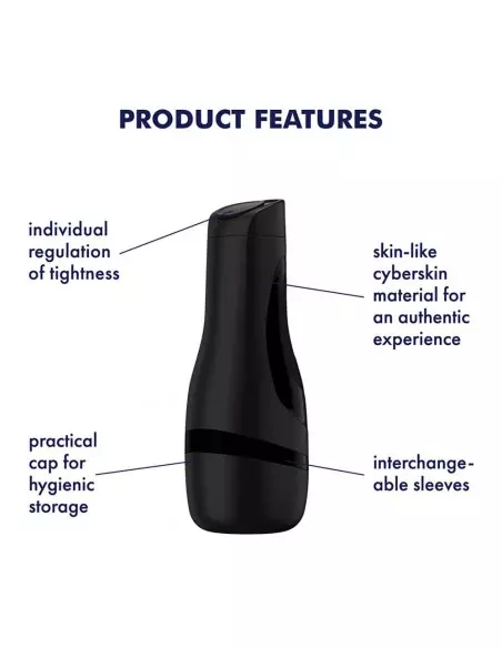 Men Classic (Black) Maszturbátor Férfi maszturbátorok Satisfyer