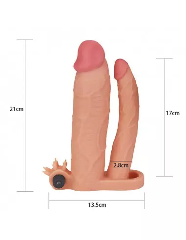 Add 3" Vibrating Double Penis Sleeve Péniszköpeny Péniszköpenyek - Hosszabítók Lovetoy