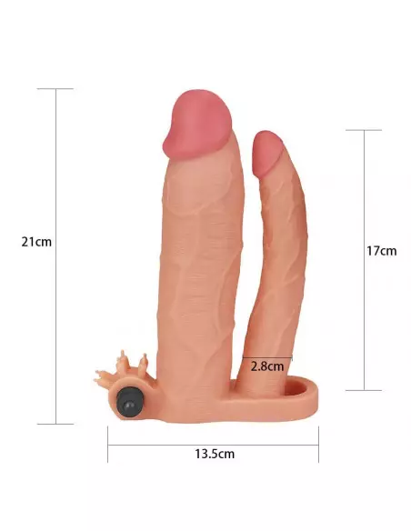 Add 3" Vibrating Double Penis Sleeve Péniszköpeny Péniszköpenyek - Hosszabítók Lovetoy