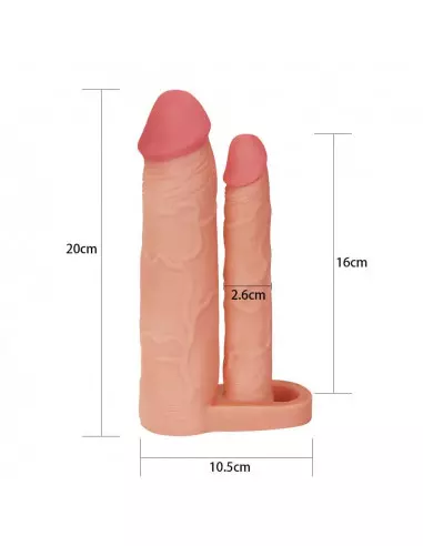 Add 2" Double Penis Sleeve Péniszköpeny Péniszköpenyek - Hosszabítók Lovetoy