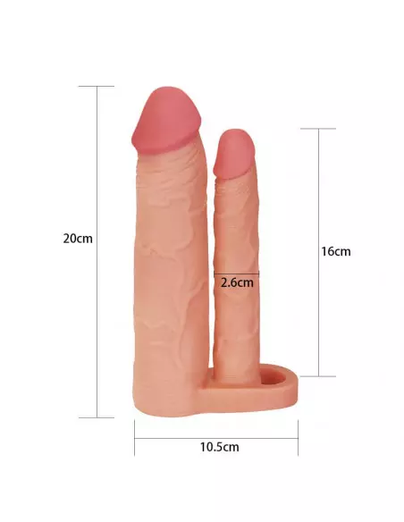 Add 2" Double Penis Sleeve Péniszköpeny Péniszköpenyek - Hosszabítók Lovetoy