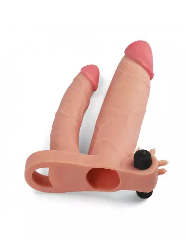 Add 1" Vibrating Double Penis Sleeve Péniszköpeny Péniszköpenyek - Hosszabítók Lovetoy