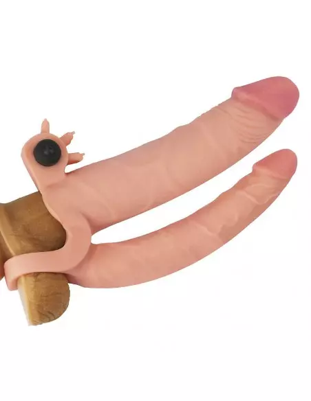 Add 1" Vibrating Double Penis Sleeve Péniszköpeny Péniszköpenyek - Hosszabítók Lovetoy