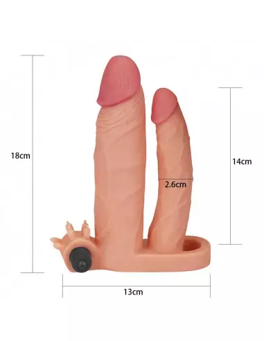 Add 1" Vibrating Double Penis Sleeve Péniszköpeny Péniszköpenyek - Hosszabítók Lovetoy
