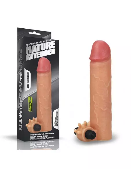 Add 2" Vibrating Silicone Extender Péniszköpeny Péniszköpenyek - Hosszabítók Lovetoy