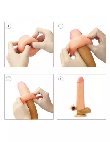 Add 2" Vibrating Silicone Extender Péniszköpeny Péniszköpenyek - Hosszabítók Lovetoy