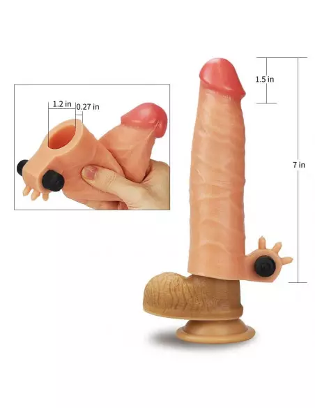 Add 1.5" Vibrating Silicone Extender Péniszköpeny Péniszköpenyek - Hosszabítók Lovetoy