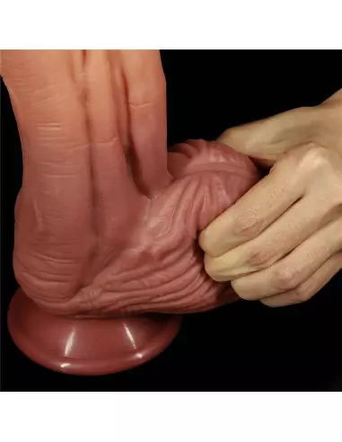 10" Dual-layered Silicone Nature Cock Brown Dildó Dongok - Dildók Lovetoy