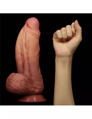 10" Dual-layered Silicone Nature Cock Brown Dildó Dongok - Dildók Lovetoy
