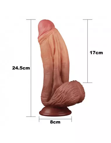 10" Dual-layered Silicone Nature Cock Brown Dildó Dongok - Dildók Lovetoy