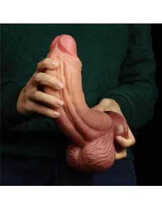 10" Dual-layered Silicone Nature Cock Brown Dildó Dongok - Dildók Lovetoy 2