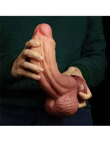 10" Dual-layered Silicone Nature Cock Brown Dildó Dongok - Dildók Lovetoy