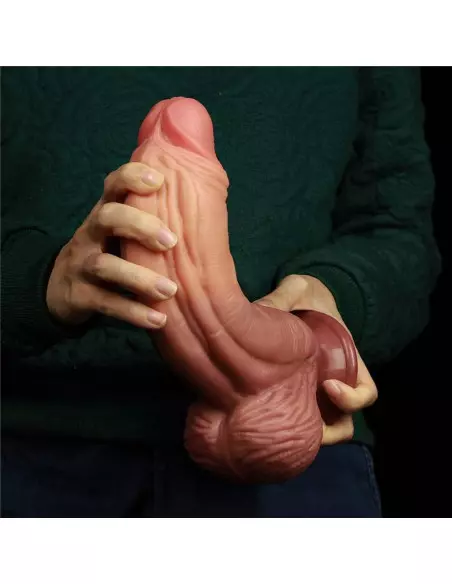 10" Dual-layered Silicone Nature Cock Brown Dildó Dongok - Dildók Lovetoy