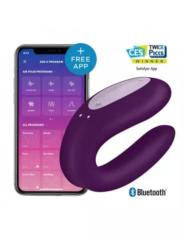 Double Joy (Violet) Okos Párvibrátor Okos vibrátorok Satisfyer