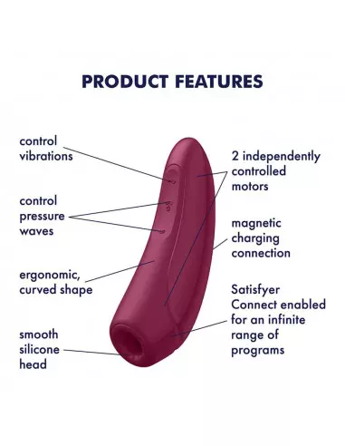 Curvy 1+ (Rose Red) Okos Vibrátor Okos vibrátorok Satisfyer