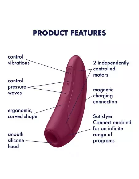 Curvy 1+ (Rose Red) Okos Vibrátor Okos vibrátorok Satisfyer